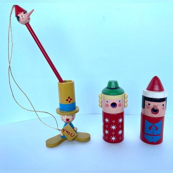 Vintage Wooden Toy Pencil Sharpeners, Pencil and crayon holder - Picture 1 of 16